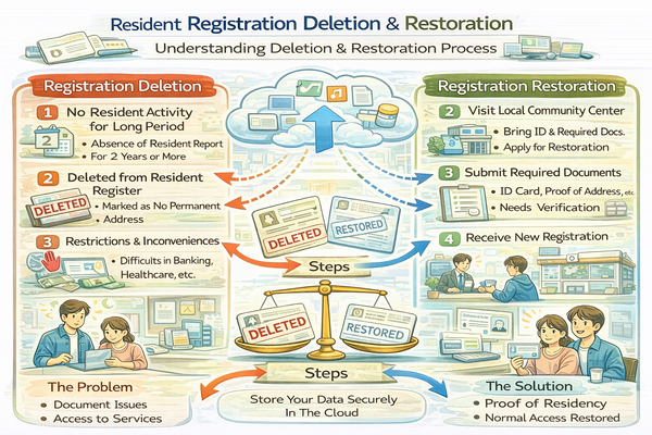 주민등록 말소와 복구 절차 단계 안내 이미지