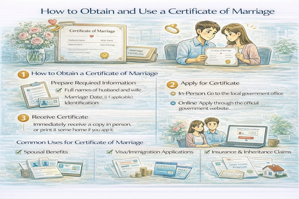 혼인관계증명서 발급 방법과 활용처 안내 화면 예시
