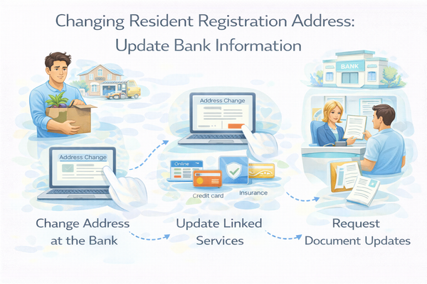 주민등록 주소 이전 시 은행 및 기관 변경 순서 정리 이미지